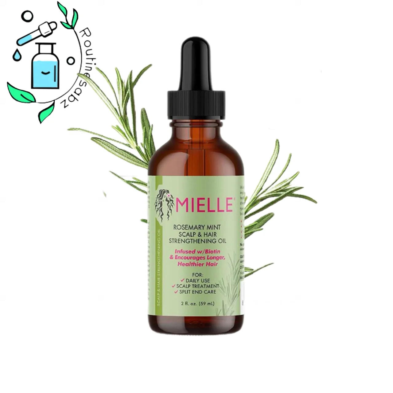 روغن كف سر درمان ريزش رزماري نعنا ميله mielle