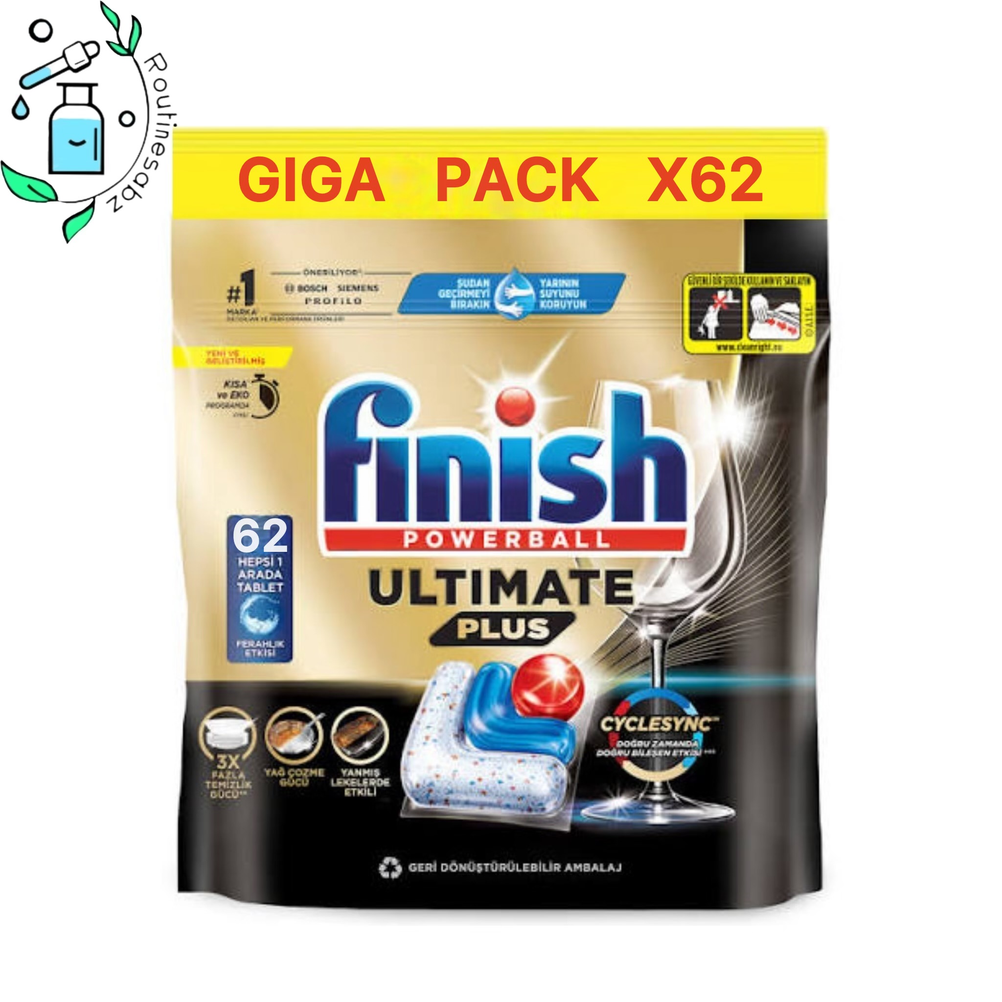 قرص ماشین ظرفشویی فینیش کوانتوم اولتیمیت پلاس 62 عددى finish POWERBALL ULTIMATE PLUS