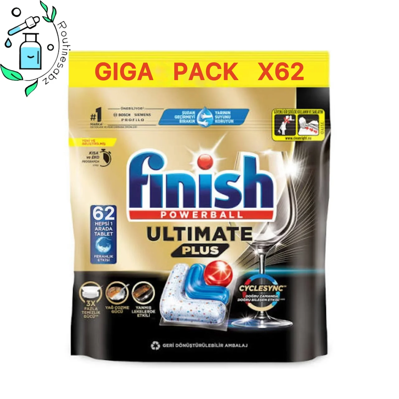 قرص ماشین ظرفشویی فینیش کوانتوم اولتیمیت پلاس 62 عددى finish POWERBALL ULTIMATE PLUS