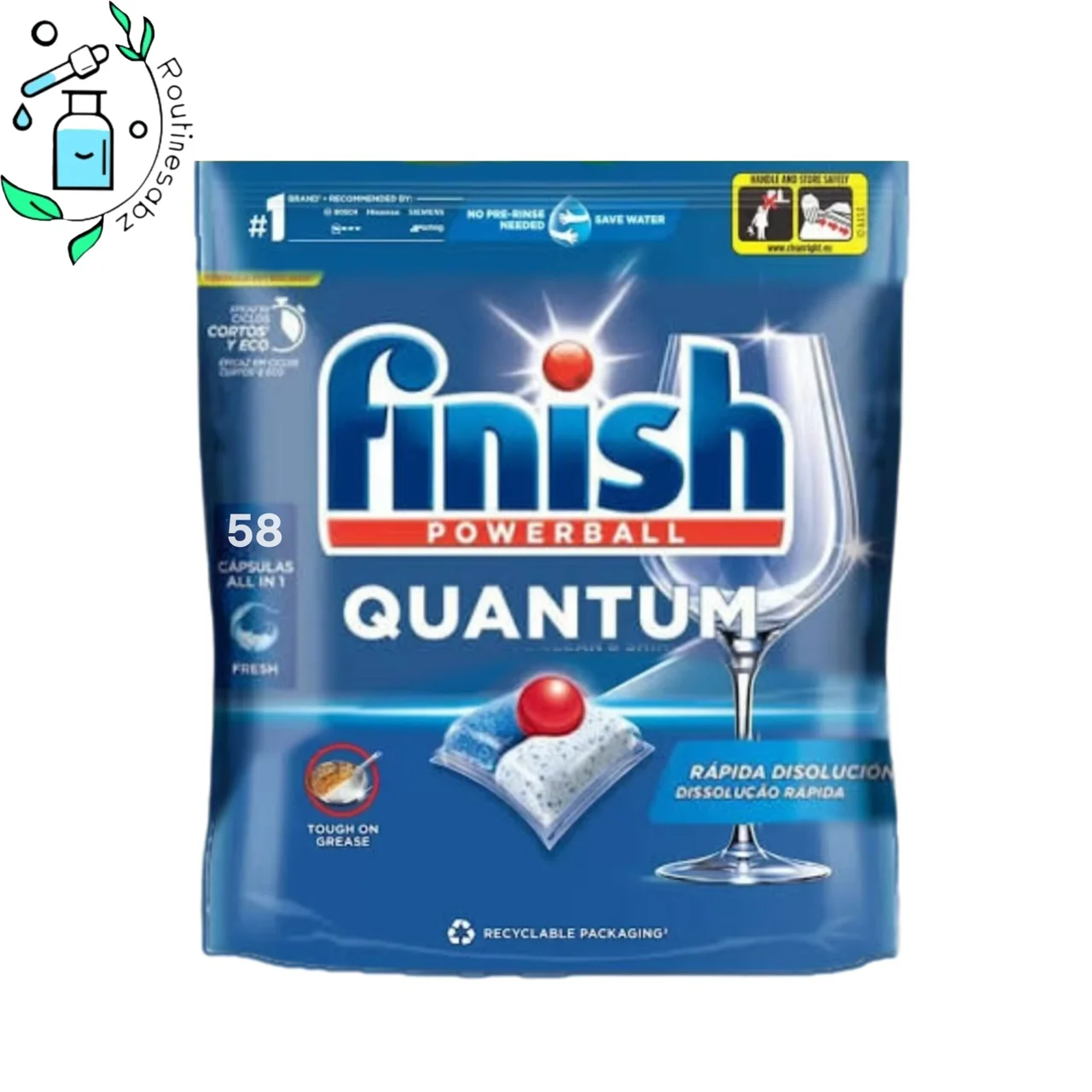 قرص ماشین ظرفشویی فینیش کوانتوم پاوربال 58 عددى finish POWERBALL QUANTUM