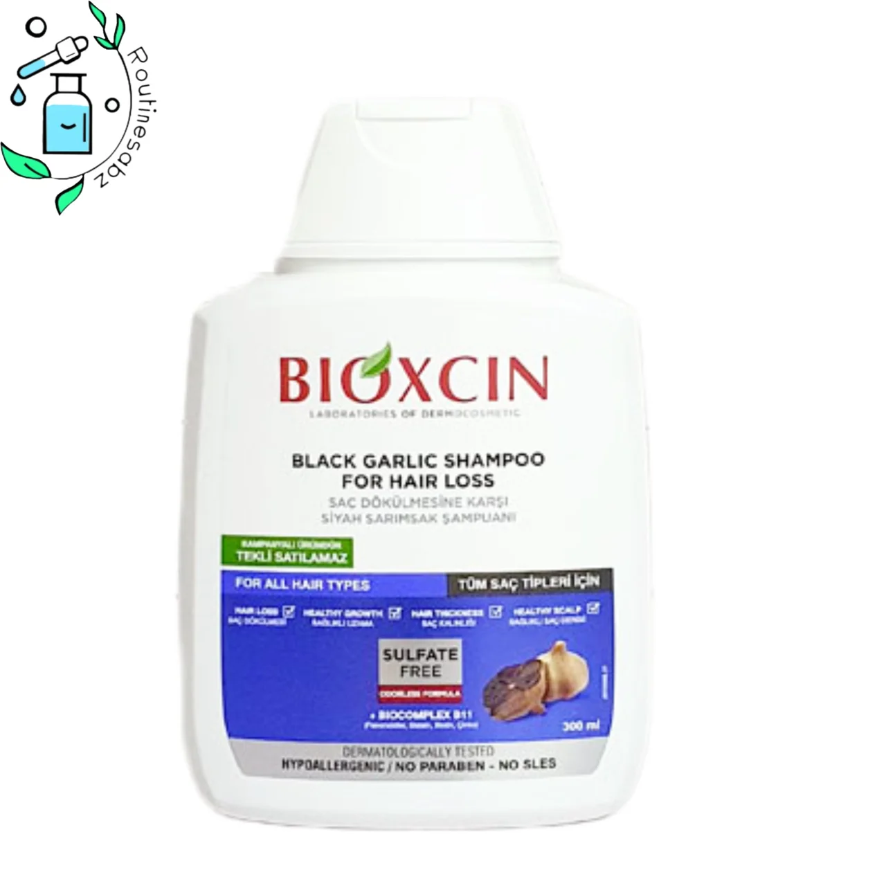 شامپو ضد ریزش سیر سیاه بيوكسين BLACK GARLIC SHAMPOO FOR HAIR LOSS