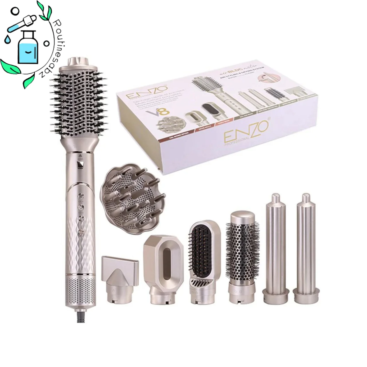 استایلر و سشوار چندکاره انزو V8 پروفشنال مدل 755 ENZO Professional(9-in-1)